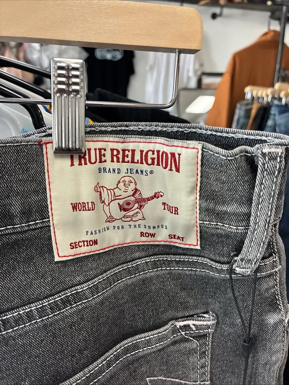 Men’s True Religion Jeans SZ 32 Ricky Super T World Tour Stich USA New